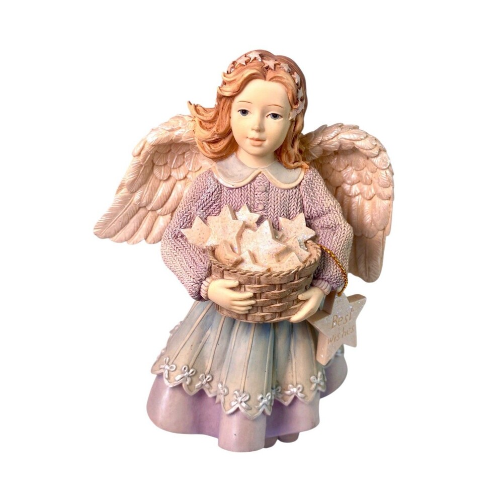 Betty Singer Angels Among Us Angel Figurine 6" Holding Stars Best Wishes 2003